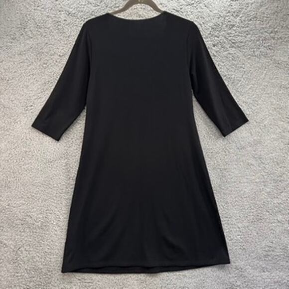 Eileen Fisher Small Black Dress Decorative Accents Stretchy Comfort Party - Picture 8 of 8